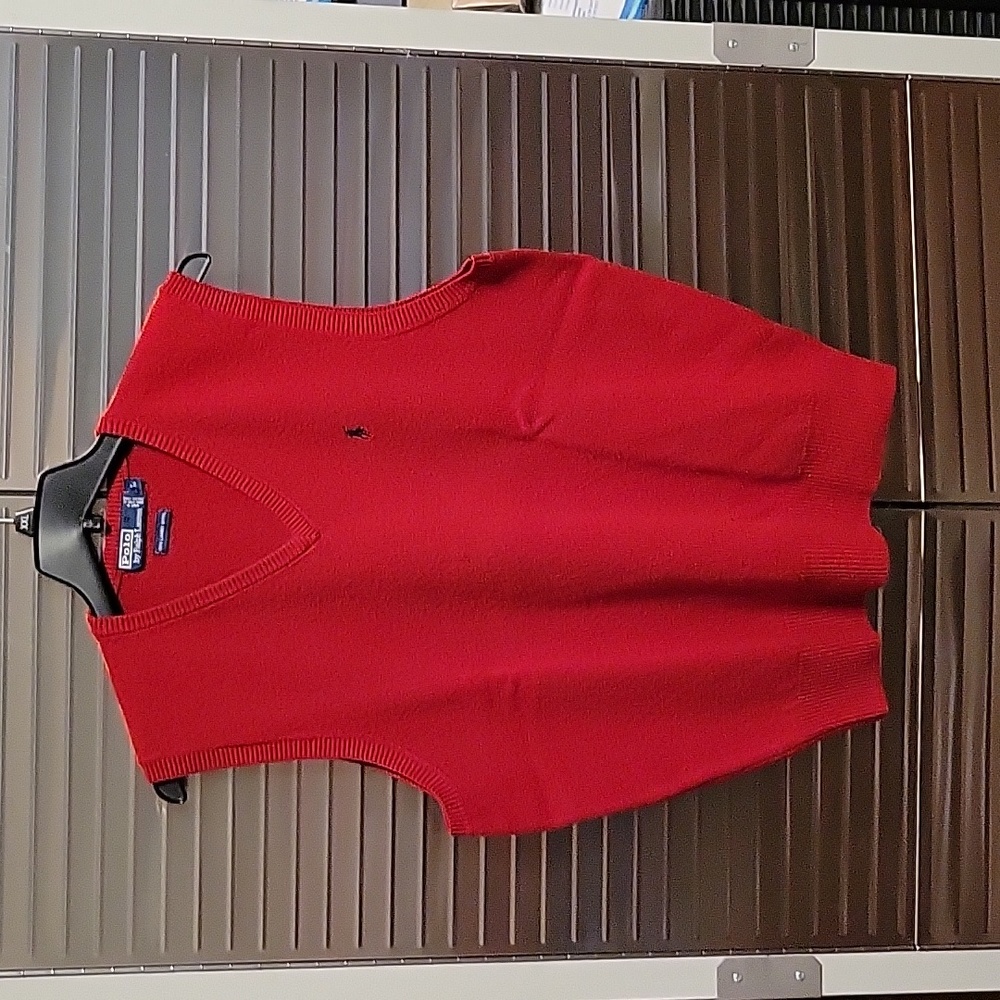 Men's L 100% lambs Wool Red Sweater Vest by Polo by Ralph Lauren!